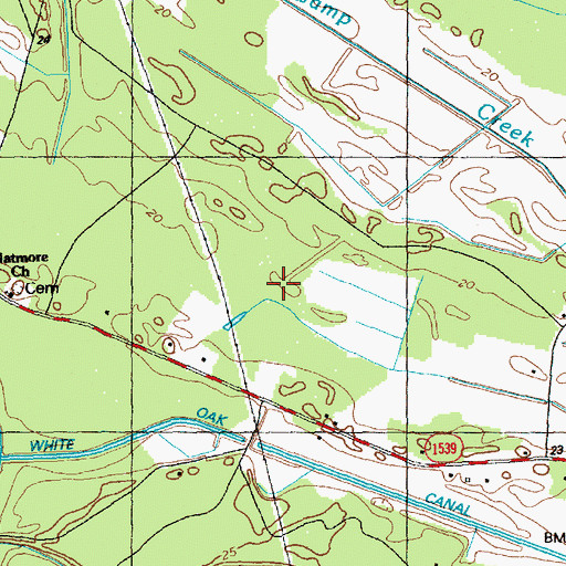 Topographic Map of Salt Marsh Dam, NC