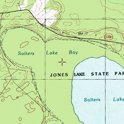 Topographic Map of Salters Lake Bay, NC