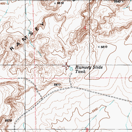 Topographic Map of Ramsey Slide Tank, AZ