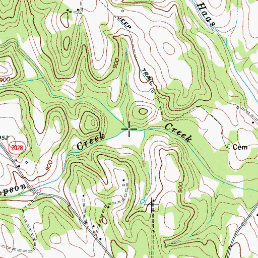 Topographic Map of Sampson Creek, NC