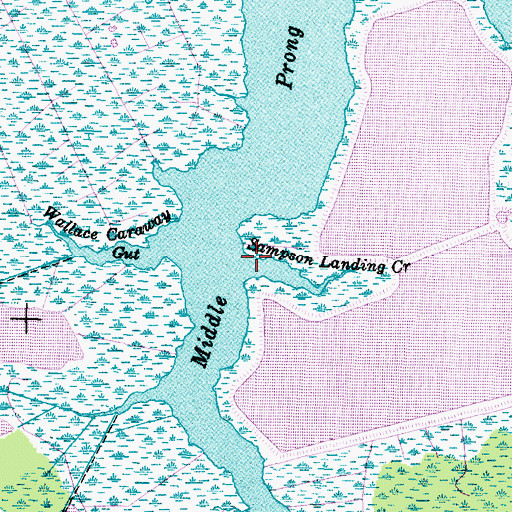 Topographic Map of Sampson Landing Creek, NC