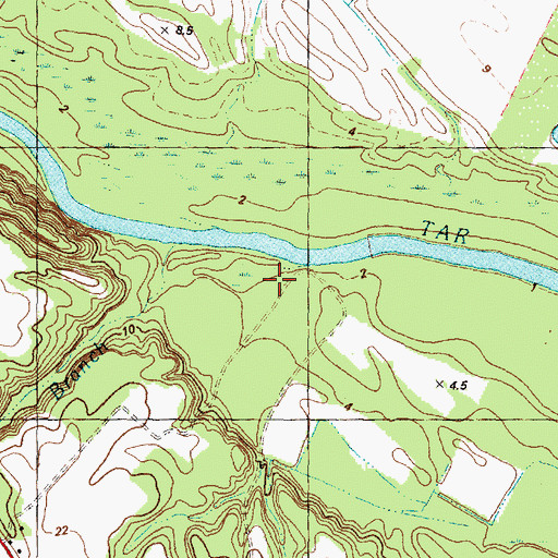 Topographic Map of Sains Branch, NC
