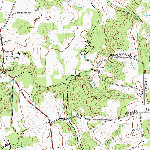 Topographic Map of Sand Branch, NC