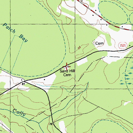 Topographic Map of Sand Hill Cemetery, NC