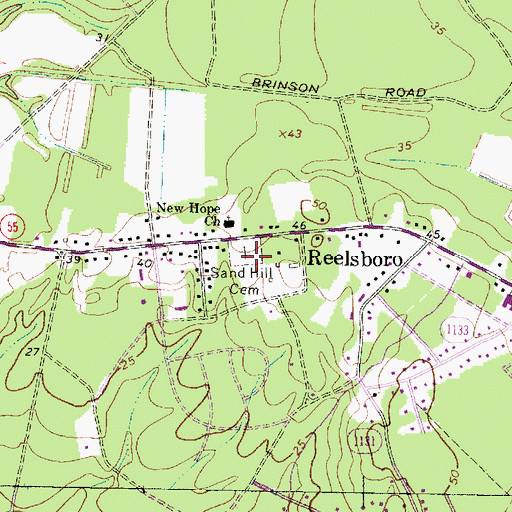 Topographic Map of Sand Hill Cemetery, NC