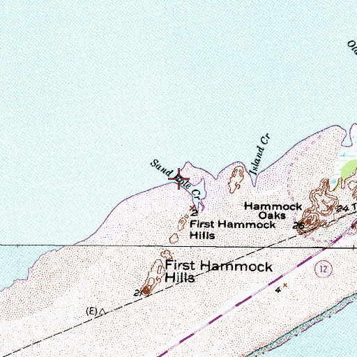 Topographic Map of Sand Hole Creek, NC
