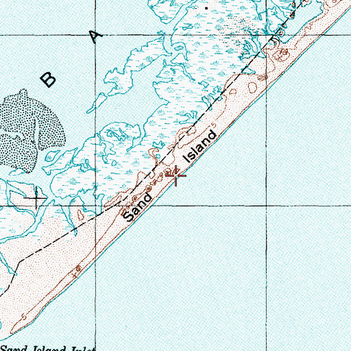 Topographic Map of Sand Island, NC