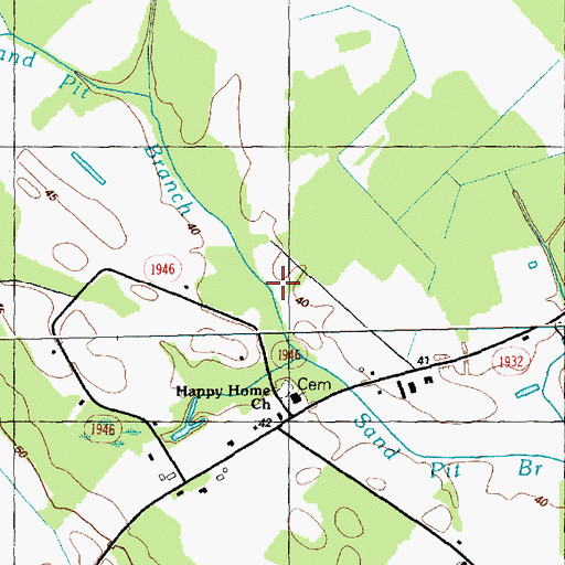 Topographic Map of Sand Pit Bridge, NC