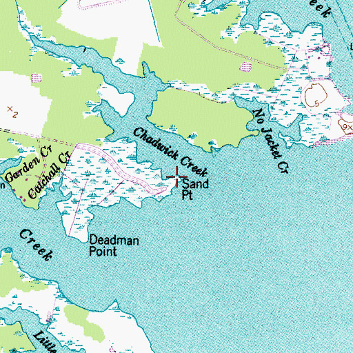 Topographic Map of Sand Point, NC