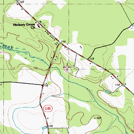 Topographic Map of Sanders Bridge, NC