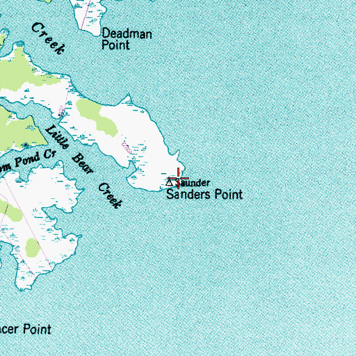 Topographic Map of Sanders Point, NC