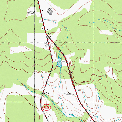 Topographic Map of Sanderson Fish Pond, NC