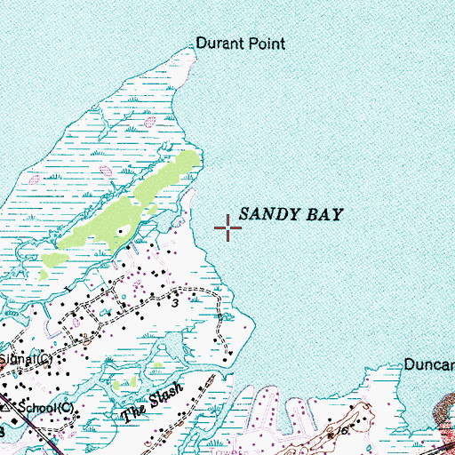 Topographic Map of Sandy Bay, NC