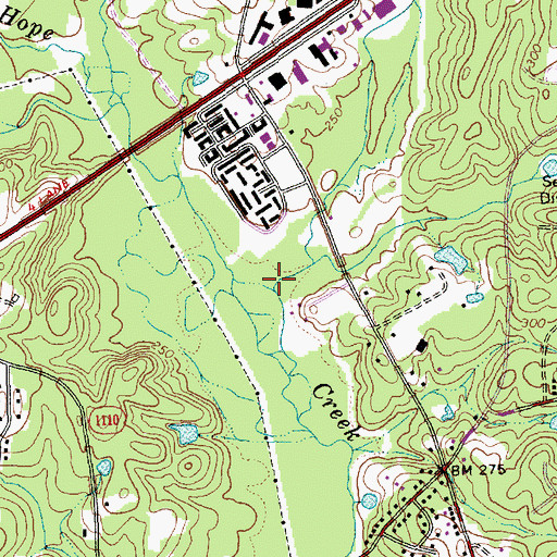 Topographic Map of Sandy Creek, NC
