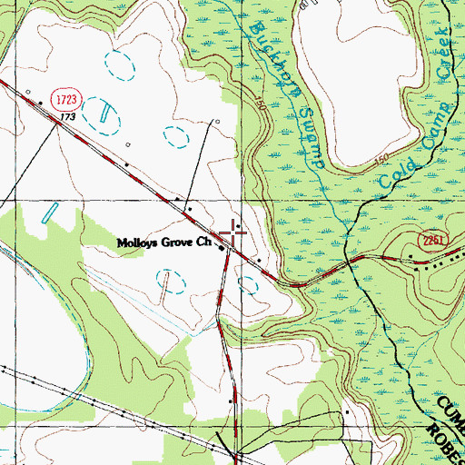 Topographic Map of Sandy Grove Church, NC