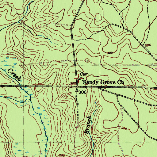 Topographic Map of Sandy Grove Church, NC