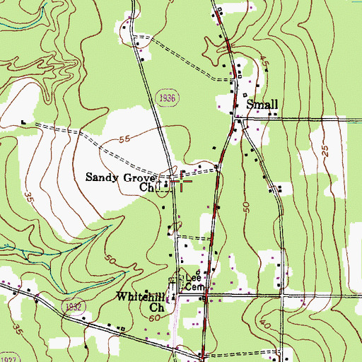 Topographic Map of Sandy Grove Church, NC