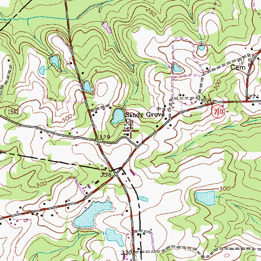 Topographic Map of Sandy Grove Church, NC