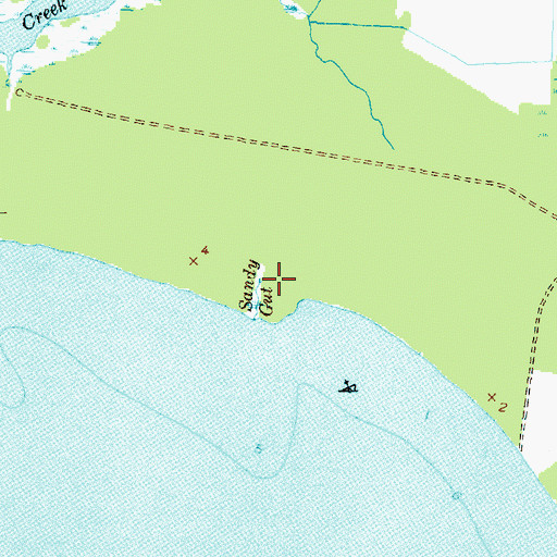 Topographic Map of Sandy Gut, NC