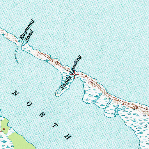 Topographic Map of Sandy Landing, NC