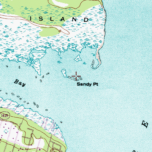 Topographic Map of Sandy Point, NC