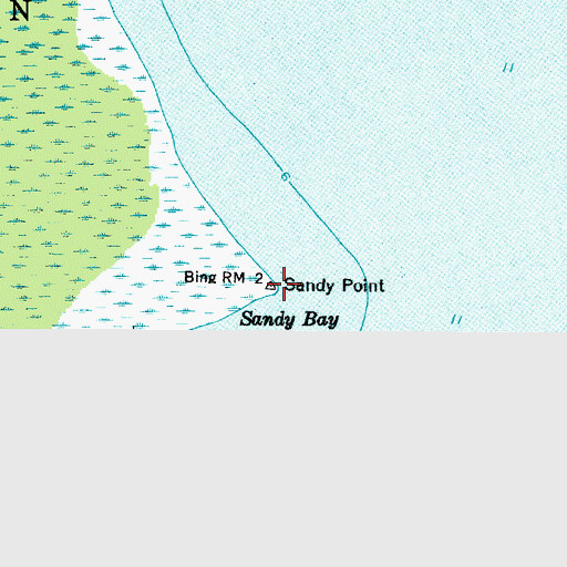 Topographic Map of Sandy Point, NC