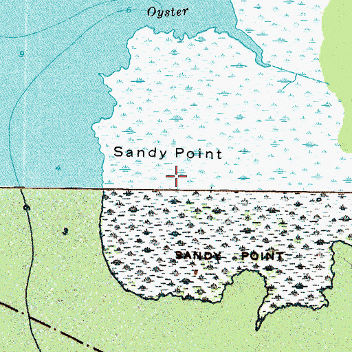 Topographic Map of Sandy Point, NC