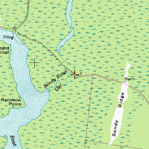 Topographic Map of Sandy Ridge Gut, NC