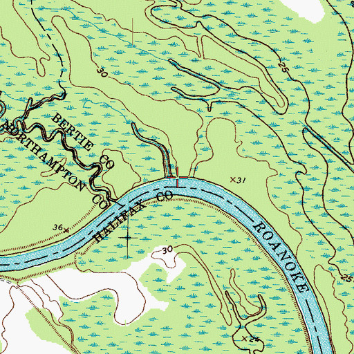 Topographic Map of Sandy Run, NC