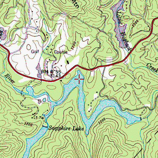 Topographic Map of Sapphire Lake, NC