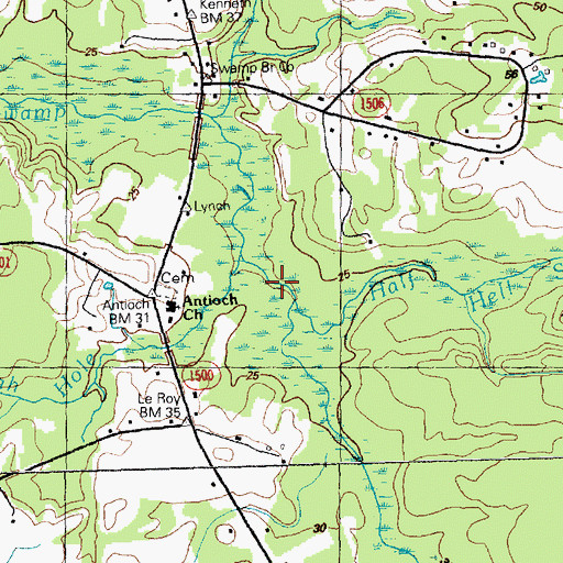Topographic Map of Sarah Hole, NC