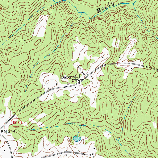 Topographic Map of Sarepta Church, NC