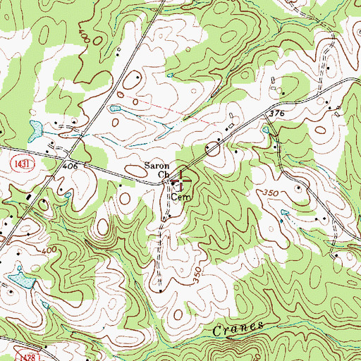 Topographic Map of Saron Church, NC