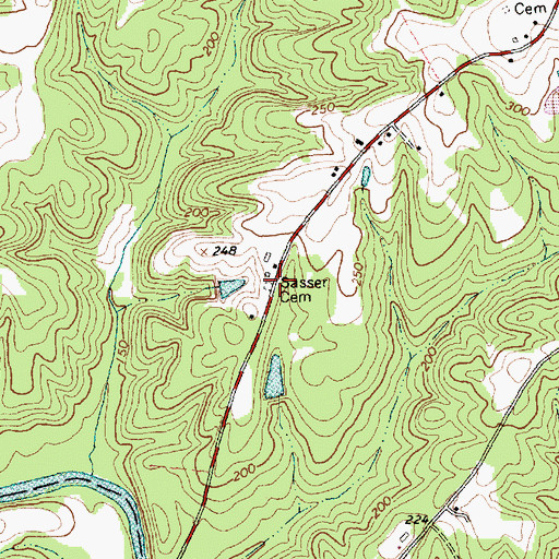 Topographic Map of Sasser Cemetery, NC