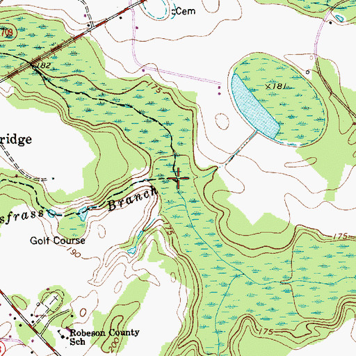 Topographic Map of Sassfrass Branch, NC