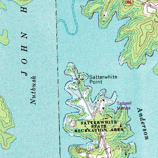 Topographic Map of Satterwhite Point, NC