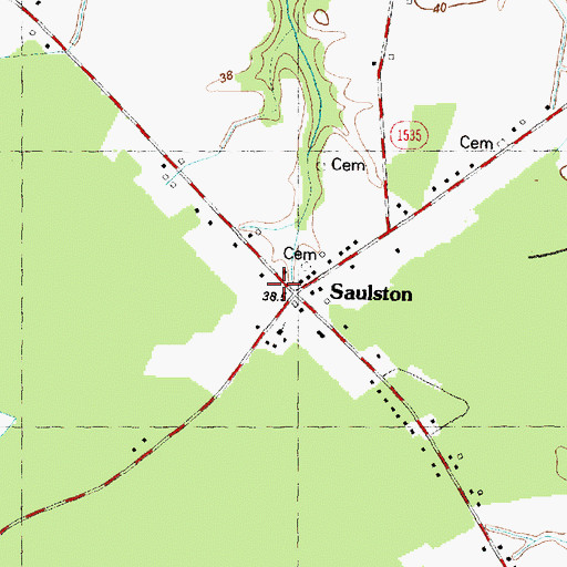 Topographic Map of Saulston, NC