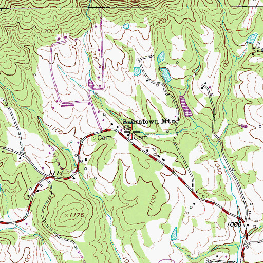 Topographic Map of Sauratown Mountain Church, NC