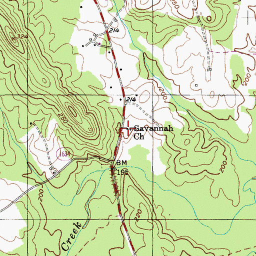 Topographic Map of Savannah Church, NC