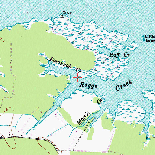 Topographic Map of Savannah Creek, NC