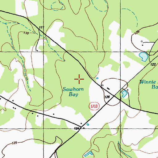 Topographic Map of Sawhorn Bay, NC