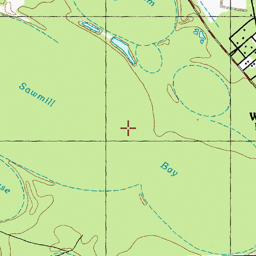 Topographic Map of Sawmill Bay, NC