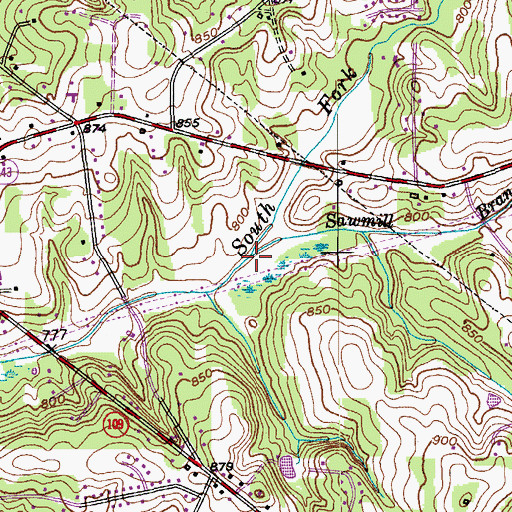 Topographic Map of Sawmill Branch, NC