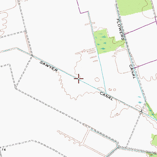Topographic Map of Sawyer Canal, NC