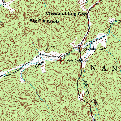 Topographic Map of Sawyer Creek Church, NC