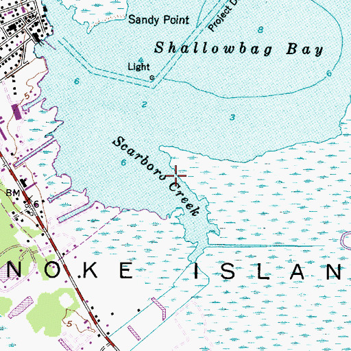 Topographic Map of Scarboro Creek, NC