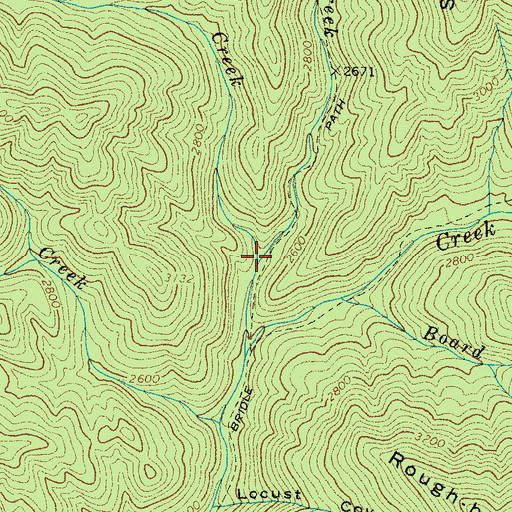 Topographic Map of Scarlet Ridge Creek, NC
