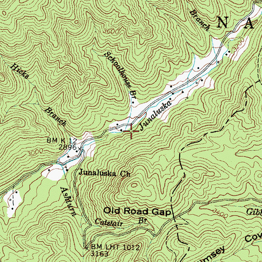 Topographic Map of Schoolhouse Branch, NC
