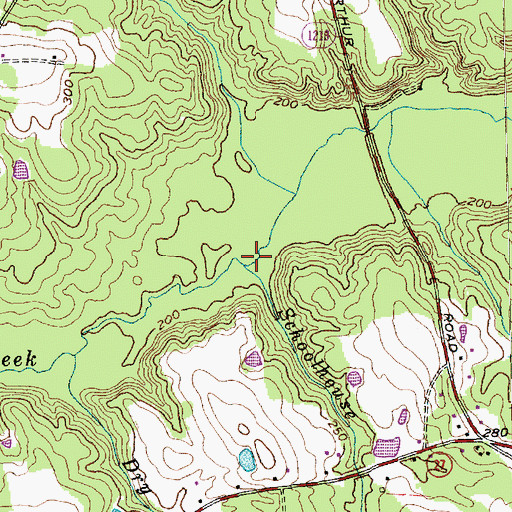 Topographic Map of Schoolhouse Branch, NC