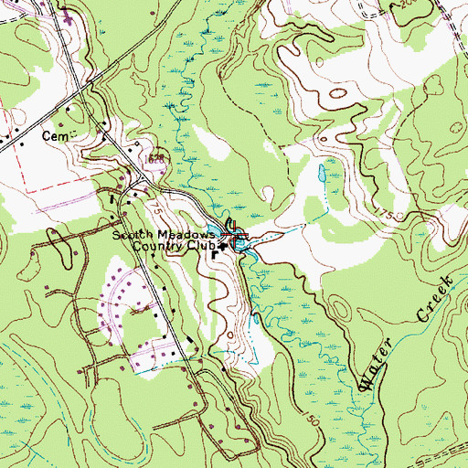 Topographic Map of Scotch Meadows Country Club, NC